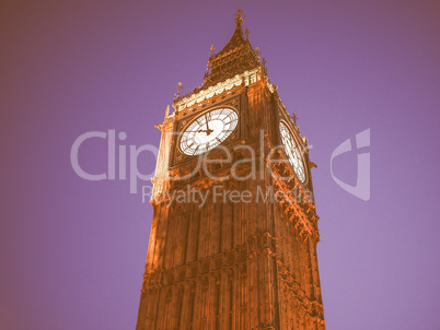 Retro looking Big Ben in London