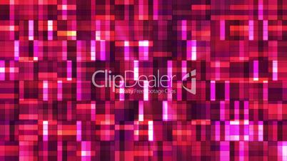 Broadcast Twinkling Squared Hi-Tech Blocks, Red Magenta, Abstract, Loopable, HD
