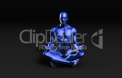 Illustration of a Male Figure Meditating