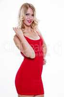 Portrait of happy smiling woman dressed
