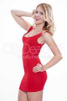 Portrait of happy smiling woman dressed