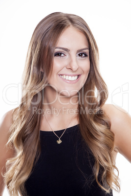 Portrait of happy smiling woman dressed