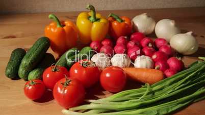 Assorted vegetables on a table
