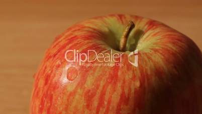 Sliding macro view of an apple