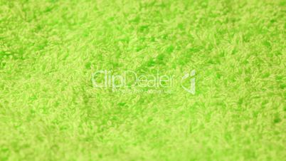 Closeup of a green cotton towel