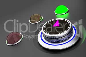 Rotary knob with colored button-display