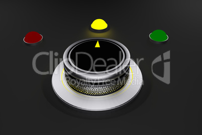 Rotary knob with colored button-display