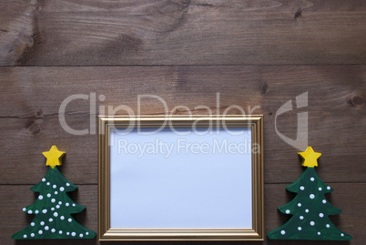 Picture Frame With Christmas Tree And Copy Space