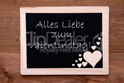 Blackboard With Hearts, Text Liebe Valentinstag Means Happy Valentines Day