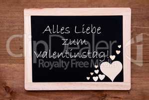 Blackboard With Hearts, Text Liebe Valentinstag Means Happy Valentines Day