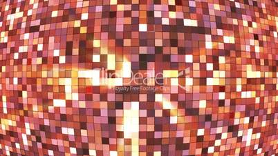 Broadcast Twinkling Hi-Tech Squares Globe, Golden Brown, Abstract, Loopable, HD