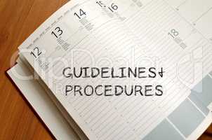 Guidelines and procedures write on notebook