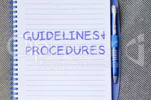 Guidelines and procedures write on notebook