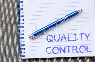 Quality control write on notebook