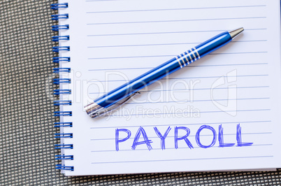Payroll write on notebook