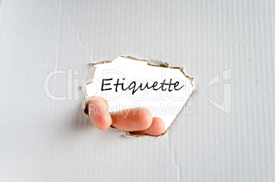 Etiquette text concept