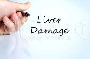 Liver damage text concept