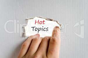 Hot topics text concept