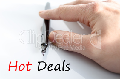 Hot deals text concept