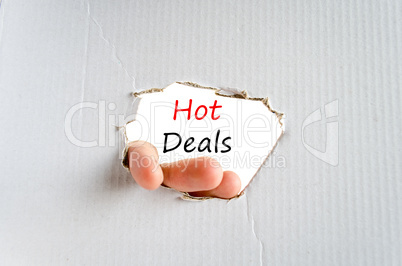 Hot deals text concept