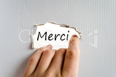 Merci text concept