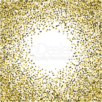 Abstract golden confetti frame
