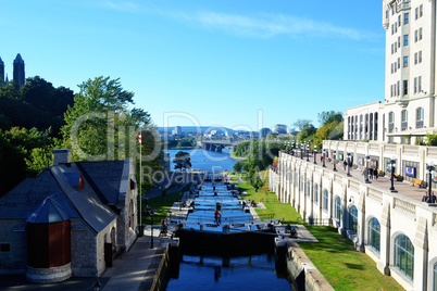 The rideau canal in Ottawa.