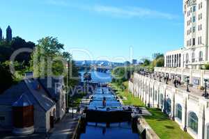The rideau canal in Ottawa.