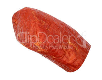 Piece of Boiled and Smoked Meat Isolated