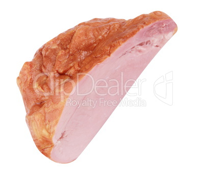 Piece of Boiled and Smoked Meat Isolated