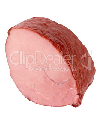 Piece of Boiled and Smoked Meat Isolated