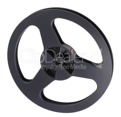 Plastic Black Tape Recorder Bobbin Isolated