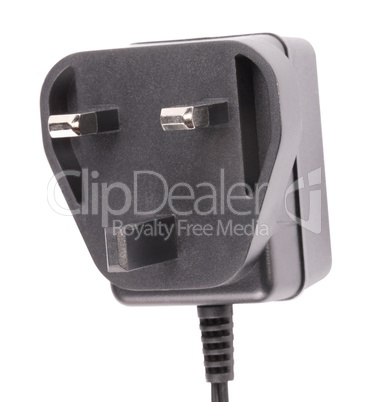 UK Outlet Plug with Cord Isolated