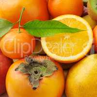collection of fresh fruits background