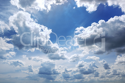 beautiful clouds in blue sky