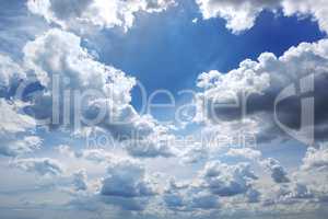 beautiful clouds in blue sky