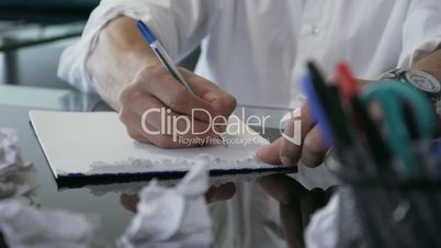 21 White Collar Worker Throwing Paper Letter Into Trash Bin