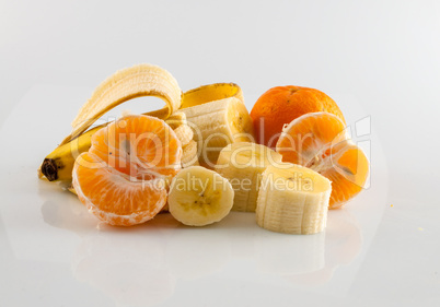 Banana and tangerine
