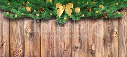 Christmas ornament over wooden planks 3d rendering