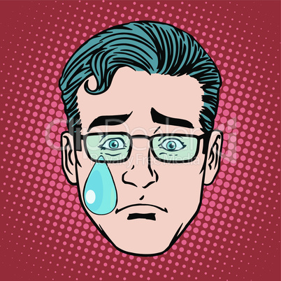 Emoji cry sadness man face icon symbol