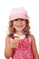 happy little girl with ice cream