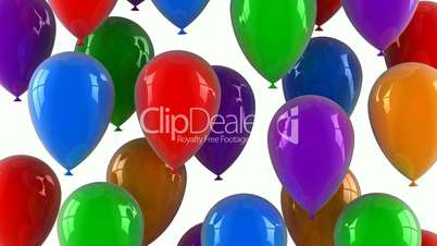 Colored balloons fly up