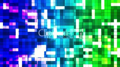 Broadcast Twinkling Squared Hi-Tech Blocks, Blue Green, Abstract, Loopable, HD