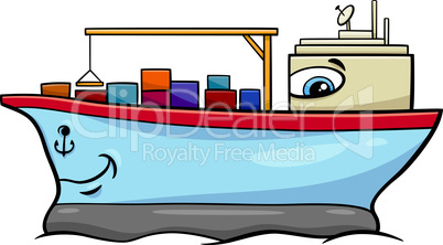container ship cartoon character