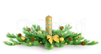 Christmas decoration isolated 3d rendering