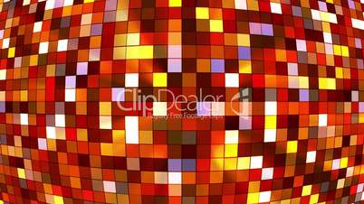 Broadcast Twinkling Hi-Tech Squares Globe, Orange Golden, Abstract, Loopable, HD