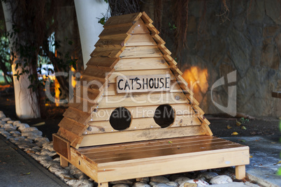 small wooden cat's house photo