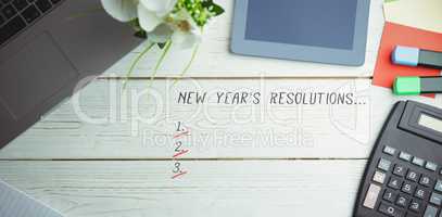 Composite image of new years resolution list