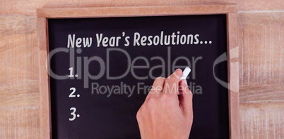 Composite image of new years resolution list