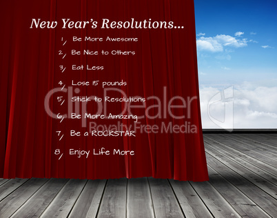 Composite image of new years resolutions